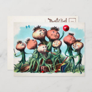 Vintage Viktorianische Zwiebelfamilie Postkarte