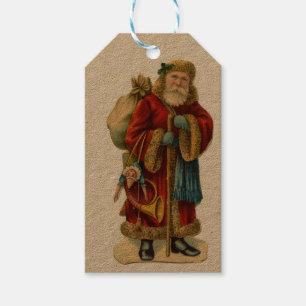 Vintage viktorianischer altmodischer Weihnachtsman Geschenkanhänger