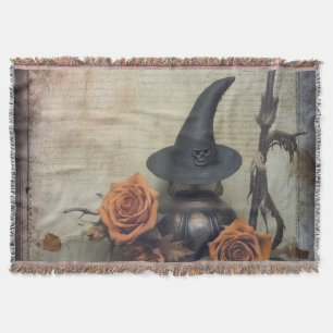 Vintage viktorianischer Hexenkürbis Rosen Decke