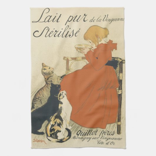 Vintage viktorianischer Jugendstil, Mädchen mit Mi Geschirrtuch (Vertikal)