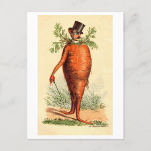 Vintage viktorianischer Mann mit Karottenkörper Postkarte