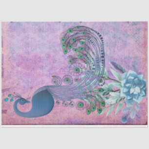 *~* Vintage viktorianischer Pfau-Decoupage AR24 Seidenpapier