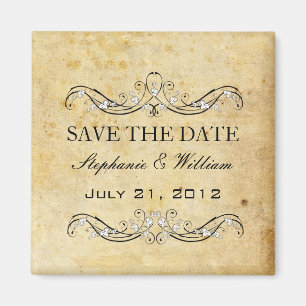 Vintage viktorianischer Save-The-Date-Kalender Magnet