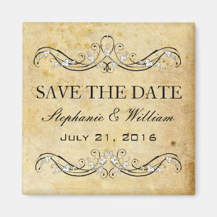 Vintage viktorianischer Save-The-Date-Kalender Magnet