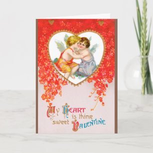 Vintage viktorianischer Valentinstag, Cherubs im H Feiertagskarte