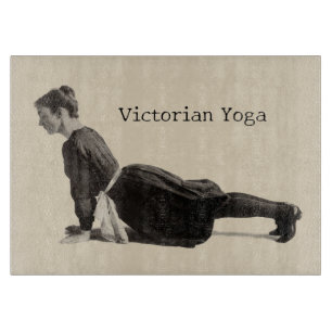 Vintage viktorianischer Yoga-Frau Aufwärts Hund Po Schneidebrett