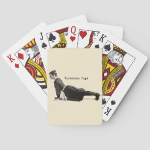 Vintage viktorianischer Yoga-Frau Aufwärts Hund Po Spielkarten