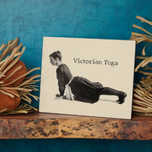 Vintage viktorianischer Yoga-Frauen-Aufwärts-Hund- Fotoplatte