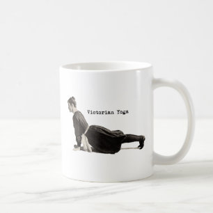 Vintage viktorianischer Yoga-Frauen-Aufwärts-Hund- Kaffeetasse