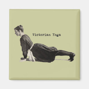 Vintage viktorianischer Yoga-Frauen-Aufwärts-Hund- Magnet