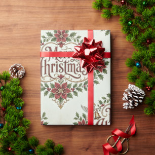 Vintage viktorianisches Frohe Weihnachten Geschenkpapier