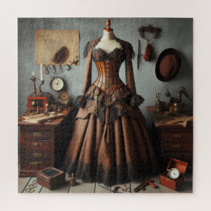 Vintage viktorianisches Steampunk-Detektivkleid fü Puzzle