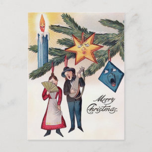 Vintage viktorianisches Weihnachten Postkarte