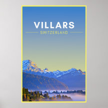 Vintage Villars Schweiz Kunstposter