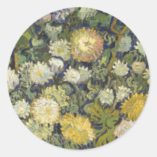 Vintage Vincent Van Gogh Blumenstrauß Runder Aufkleber