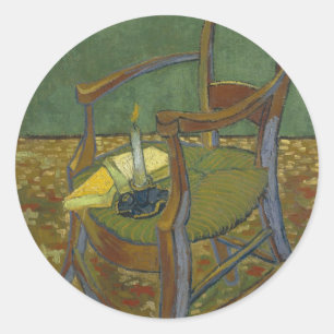 Vintage Vincent van Gogh Gauguins Stuhl Runder Aufkleber