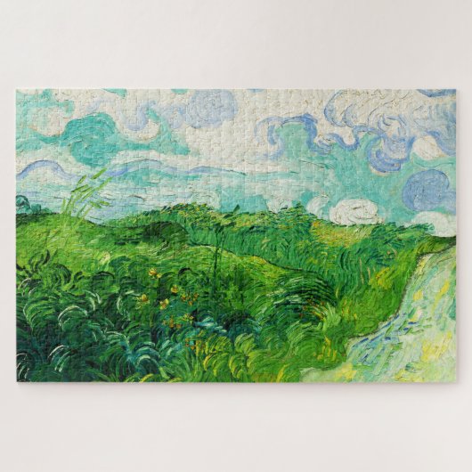Vintage Vincent Van Gogh Grüne Weizenfelder Puzzle (Horizontal)