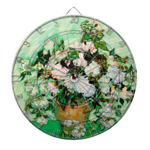Vintage Vincent Van Gogh Rosen (1890) Dartscheibe