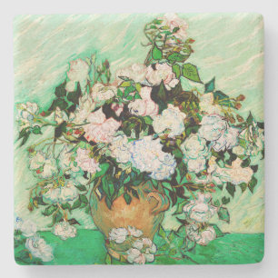 Vintage Vincent Van Gogh Rosen (1890) Steinuntersetzer