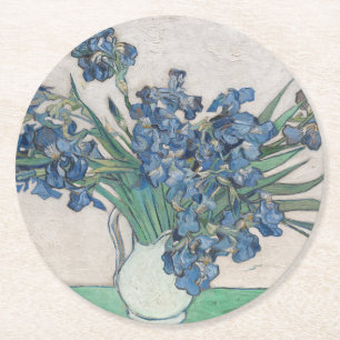 Vintage Vincent Van Gogh Schwertlilien Runder Pappuntersetzer