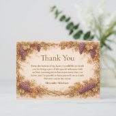 Vintage Vineyard Graduation Party Dankeskarte (Stehend Vorderseite)