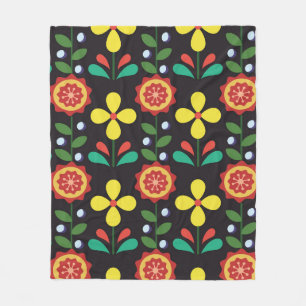 Vintage Vintage Blume-Vertikallinien im Retro-Modu Fleecedecke