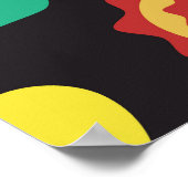 Vintage Vintage Blume-Vertikallinien im Retro-Modu Poster (Ecke)