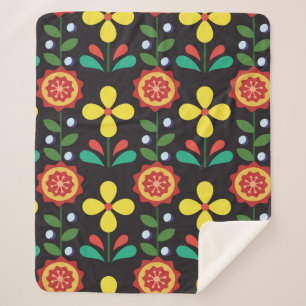Vintage Vintage Blume-Vertikallinien im Retro-Modu Sherpadecke