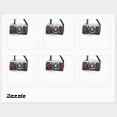 Vintage Vintage Kamera Quadratischer Aufkleber (Blatt)