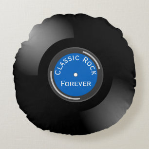 Vintage Vinyl Platten Design Rundwurfkissen Rundes Kissen