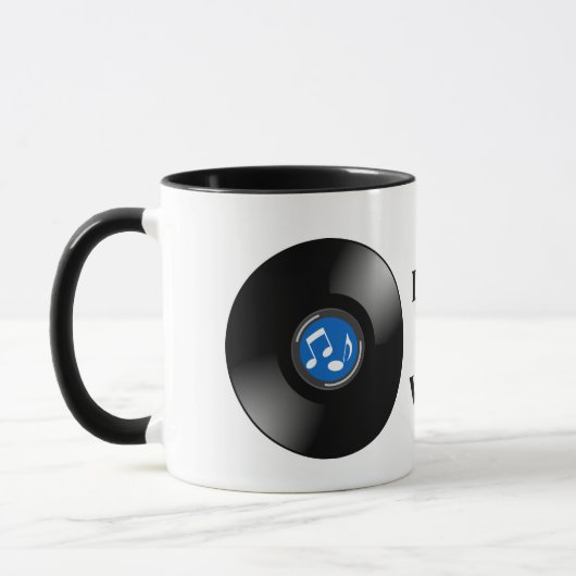 Vintage Vinyl Platten Design-Tasse Tasse (Links)