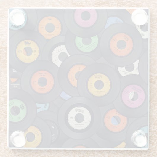 Vintage Vinyl Platten - Hintergrund Glasuntersetzer (Rückseite)