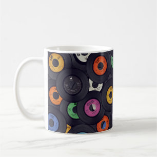 Vintage Vinyl Platten - Hintergrund Kaffeetasse