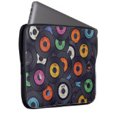 Vintage Vinyl Platten - Hintergrund Laptopschutzhülle (Vorne Rechts)