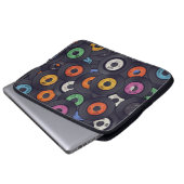 Vintage Vinyl Platten - Hintergrund Laptopschutzhülle (Vorne Knopf)