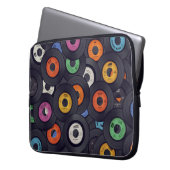 Vintage Vinyl Platten - Hintergrund Laptopschutzhülle (Vorderseite Links)