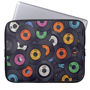 Vintage Vinyl Platten - Hintergrund Laptopschutzhülle