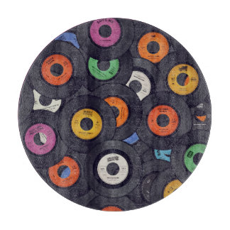 Vintage Vinyl Platten - Hintergrund Schneidebrett