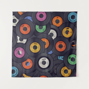 Vintage Vinyl Platten - Hintergrund Wandteppich