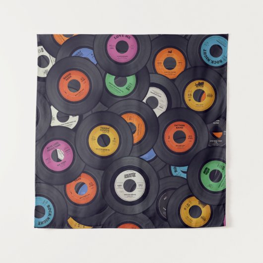 Vintage Vinyl Platten - Hintergrund Wandteppich (Vorderseite)