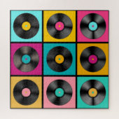 Vintage Vinyl Platten Retro Hintergrund Puzzle (Horizontal)
