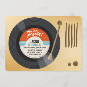 Vintage Vinyl Record Geburtstagseinladung Oldies Einladung