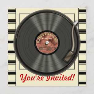 Vintage Vinyl-Record-Party Einladungen
