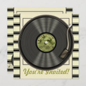 Vintage Vinyl-Record-Party Einladungen (Vorne/Hinten)