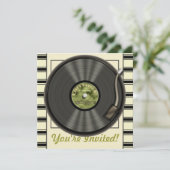Vintage Vinyl-Record-Party Einladungen (Stehend Vorderseite)