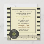 Vintage Vinyl-Record-Party Einladungen (Rückseite)