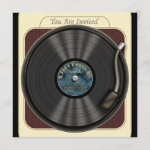Vintage Vinyl-Record-Party Einladungen