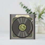 Vintage Vinyl-Record-Party Einladungen (Stehend Vorderseite)