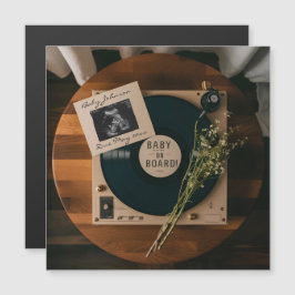 Vintage Vinyl Record Player Pregnancy Ankündigung