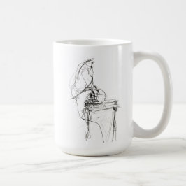 Vintage Vinyl Record Player Sketch Kaffeetasse